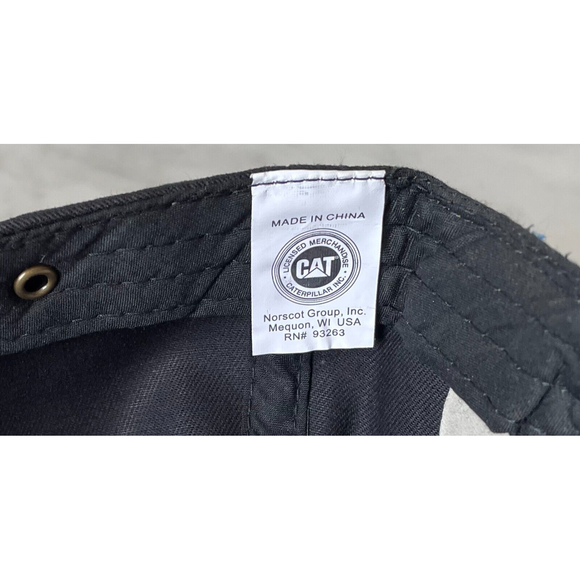Caterpillar CAT Equipment Black Cotton Baseball Cap-One Size Adjustable Buckle - Picture 7 of 7